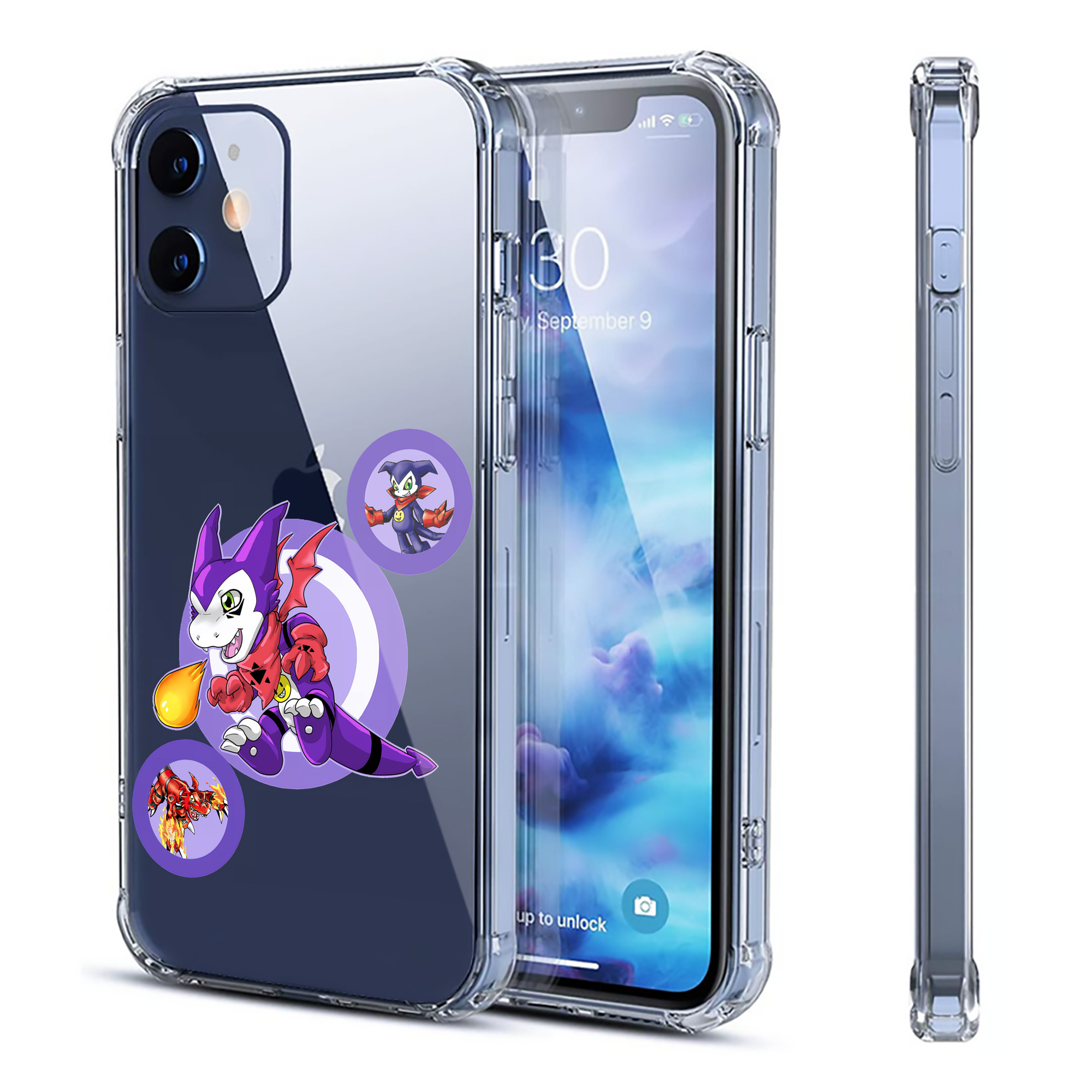 （画像用） Digimon デジタルモンスター/デジモン 【iPhone 12シリーズ対応】透明スマホケース（クリアソフトケース）